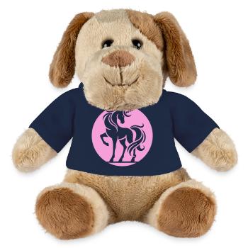 Cercle de la silhouette de la licorne rose - Chien en peluche Helge MiniFeet® - vert clair - Devant