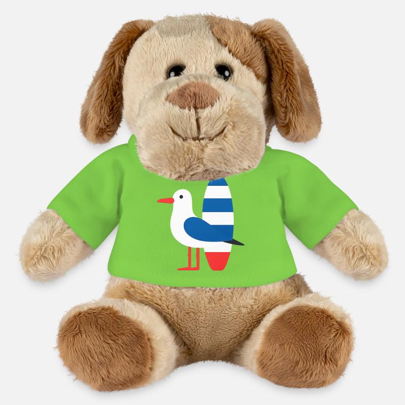 Möwe mit Surfbrett - MiniFeet® Hund Helge - Hellgrün