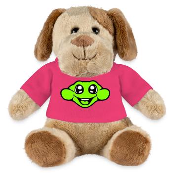 Frosch Kröte lächelt lustig Comic glücklich Cool - MiniFeet® Hund Helge - Pink - Vorne