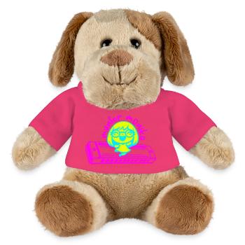 Monika pleine de vie dansant à l’harmonica - Chien en peluche Helge MiniFeet® - rose - Devant
