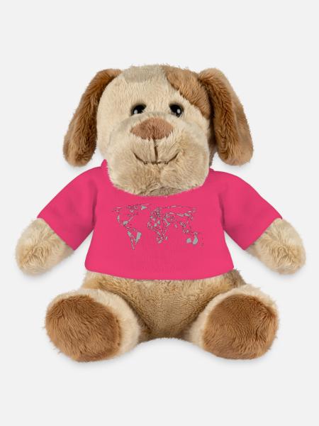 Weltkarte Mosaik Design - MiniFeet® Hund Helge - Pink