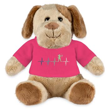 Tir à l'arc Battement de cœur de tir à l'arc - Chien en peluche Helge MiniFeet® - rose - Devant
