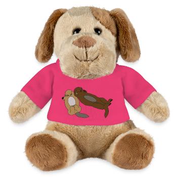 Mignonnes loutres endormies - Chien en peluche Helge MiniFeet® - rose - Devant
