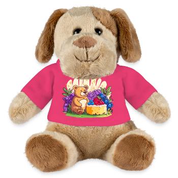 Cuddly bear on fruit cake - MiniFeet® Dog Helge - pink - Front