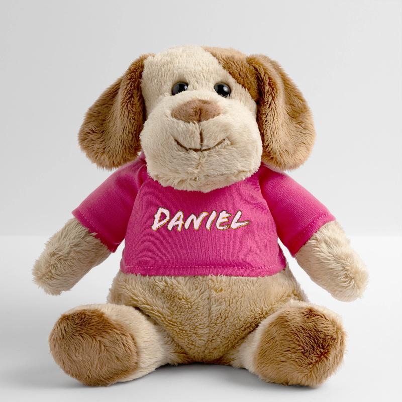 Profil doré du lettrage Daniel Chien en peluche Helge MiniFeet®
