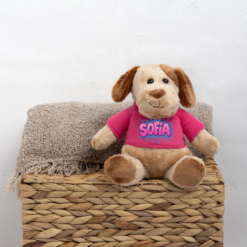 Graffiti  SOFIA Prénom cadeau idéal imprimable sur Chien en peluche Helge MiniFeet®