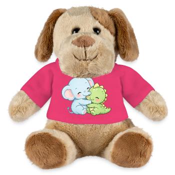 Best Friends Forever – Cute Elephant & Dino - MiniFeet® Dog Helge - pink - Front