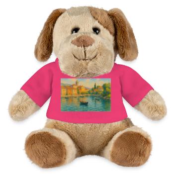 Hafenidyll im Sonnenlicht - MiniFeet® Hund Helge - Pink - Vorne