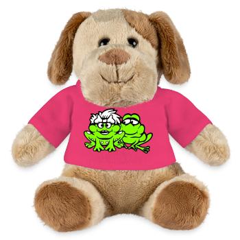 2 Frösche Pärchen Frau Mann Kröte Lustig Verliebt - MiniFeet® Hund Helge - Pink - Vorne