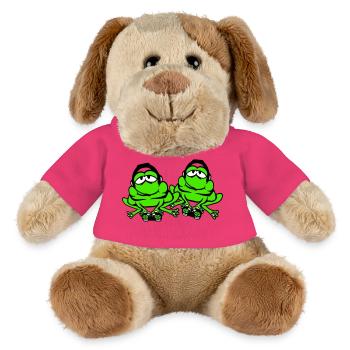 2 Frösche Gamer Nerd zocken Controller Spiel Team - MiniFeet® Hund Helge - Pink - Vorne
