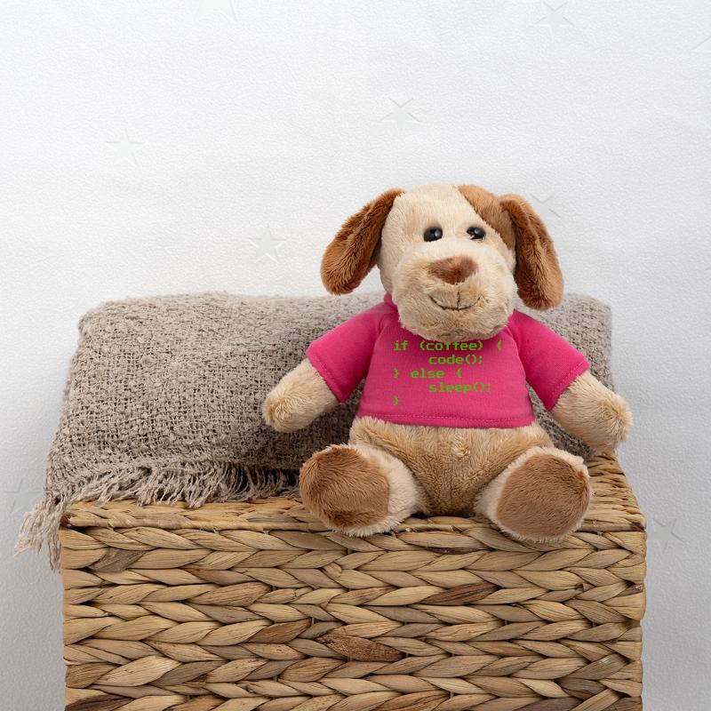 No Coffee No Code Programmeur Informaticien Chien en peluche Helge MiniFeet®