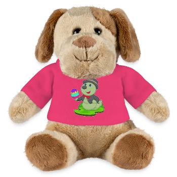 Chenille Sorcier de Pâques - Chien en peluche Helge MiniFeet® - rose - Devant