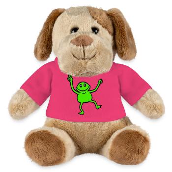 Frosch Peace Handzeichen Symbol Victory Hände süß - MiniFeet® Hund Helge - Pink - Vorne
