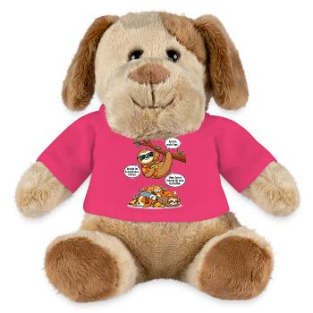 Energy-saving sloth and little animal - MiniFeet® Dog Helge - pink - Front