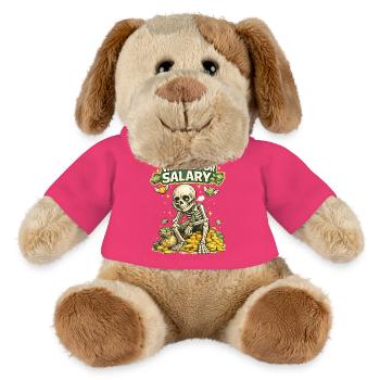 Waiting for Salary Funny Skeleton Shirt - MiniFeet® Dog Helge - pink - Front