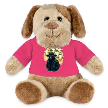Mouton Noir Anticonformiste en Veste de Cuir - Chien en peluche Helge MiniFeet® - rose - Devant