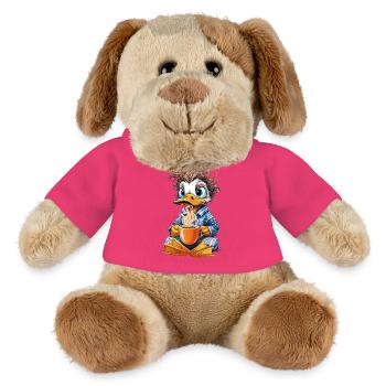 Canard du matin avec café - Chien en peluche Helge MiniFeet® - rose - Devant
