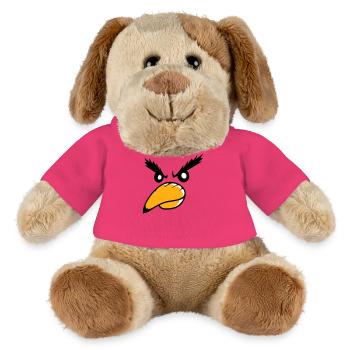 Rabe Vogel guckt böse cool lustig Comic Humor Spaß - MiniFeet® Hund Helge - Pink - Vorne