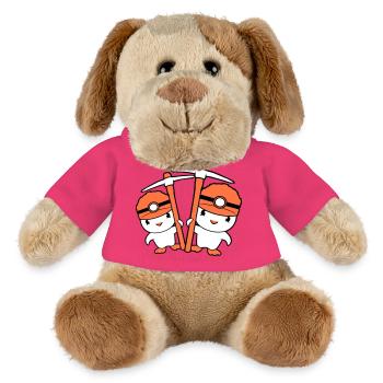 2 Enten Bergmann Spitzhacke Helm Lampe Freunde Süß - MiniFeet® Hund Helge - Pink - Vorne