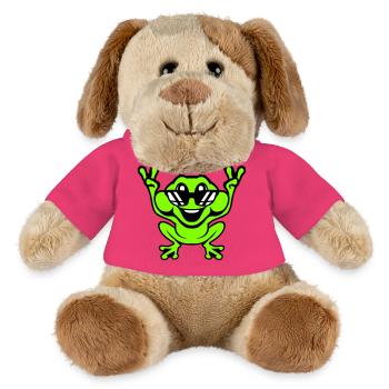 Frosch Kröte cool Sonnenbrille Victory Peace Hände - MiniFeet® Hund Helge - Pink - Vorne