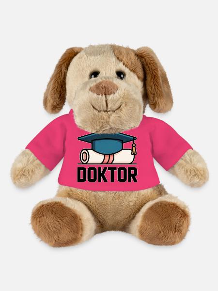 Doktorhut Urkunde – Abschluss, Promotion, Geschenk - MiniFeet® Hund Helge - Pink