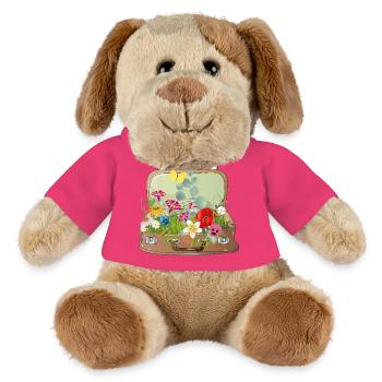 Blühender Reisekoffer – Ein Koffer voller Natur - MiniFeet® Hund Helge - Pink - Vorne
