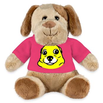 Chien anxieux dans le style Pop Art - Chien en peluche Helge MiniFeet® - rose - Devant