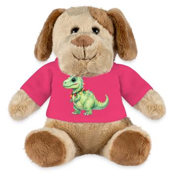 Bunter Dino mit Lichterkette - MiniFeet® Hund Helge - Pink - Vorne