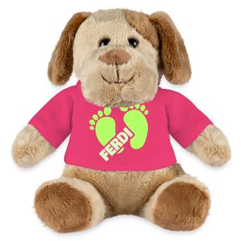 Naissance de Ferdi - Chien en peluche Helge MiniFeet® - rose - Devant