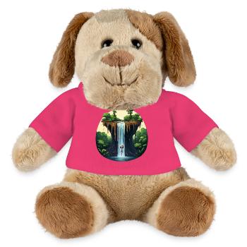 Alien at the waterfall in the jungle - MiniFeet® Dog Helge - pink - Front