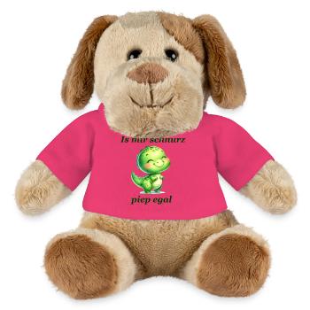 Schnurz piep egal Lustiger Spruch süßer Dino - MiniFeet® Hund Helge - Pink - Vorne