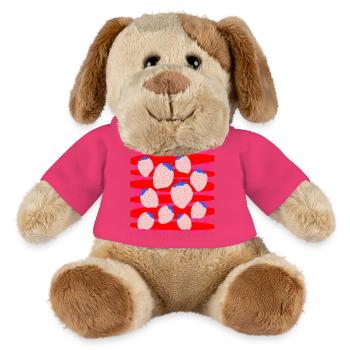 Fraises - Chien en peluche Helge MiniFeet® - rose - Devant