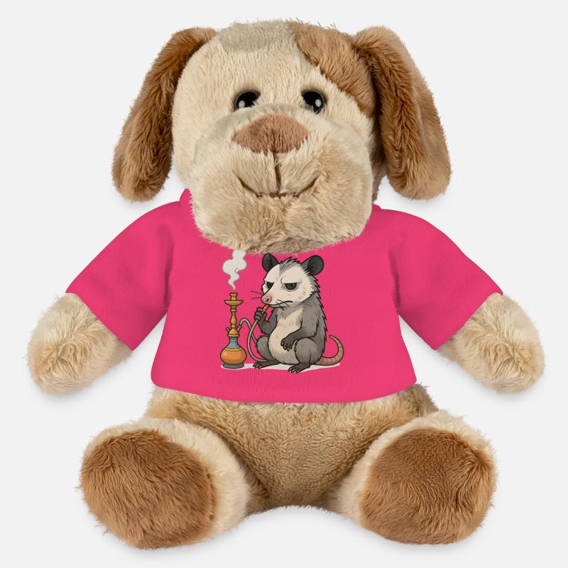 Opossum mit Wasserpfeife Geschenk - MiniFeet® Hund Helge - Pink