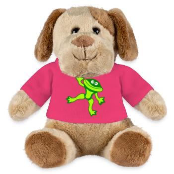 Frosch Kröte Tanzt Lustig Albern Frech Winkt Comic - MiniFeet® Hund Helge - Pink - Vorne