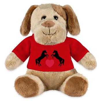 Two wild horses with heart - this design lets you - MiniFeet® Dog Helge - red - Front