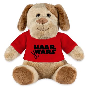 Haar Wars Friseurin Friseur Schere Lustiger Spruch - MiniFeet® Hund Helge - Rot - Vorne