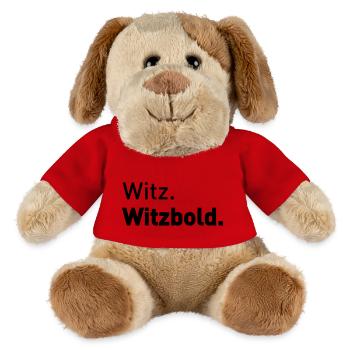 Witzbold Typografie Design Schriftart bold fett - MiniFeet® Hund Helge - Rot - Vorne