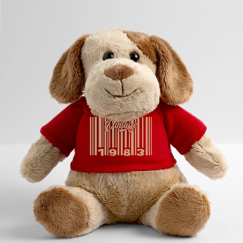 vintage 1983 Code barre 1983: Année 2025. Chien en peluche Helge MiniFeet®