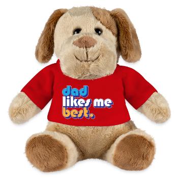 Papa m’aime le mieux L’enfant préféré de papa Drôle - Chien en peluche Helge MiniFeet® - rouge - Devant