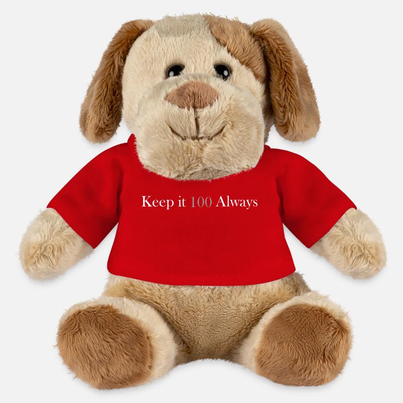 keep it 100 always - Chien en peluche Helge MiniFeet® - rouge