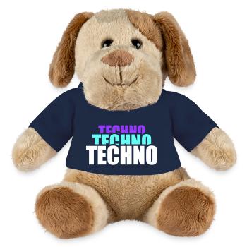 Techno Love Citation Dire Musique Fête Célébrer Logo - Chien en peluche Helge MiniFeet® - bleu marine - Devant