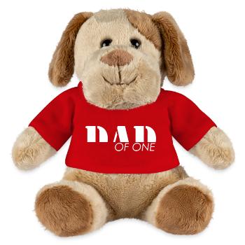 Dad of one child - Papa - Chien en peluche Helge MiniFeet® - rouge - Devant