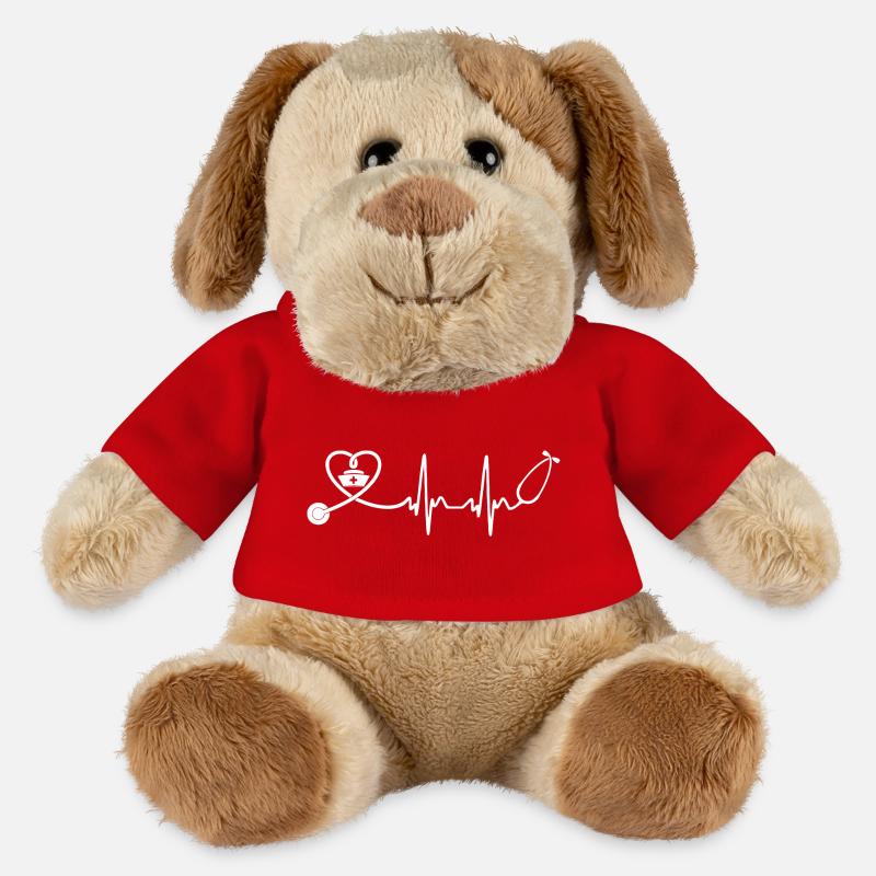 Krankenschwester - Krankenschwester - Herzschlag - MiniFeet® Hund Helge - Rot