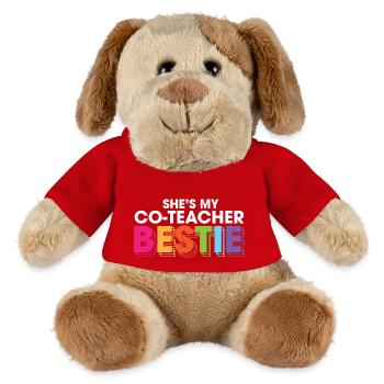 Elle est ma co-enseignante Bestie Copain de travail Meilleure amie - Chien en peluche Helge MiniFeet® - rouge - Devant