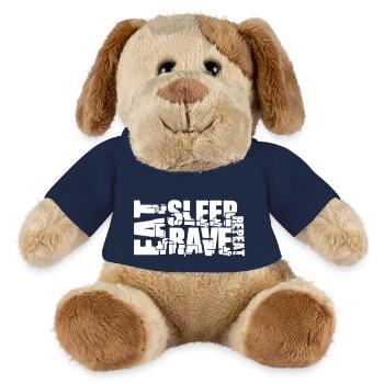 Eat Sleep Rave Repeat Logo Party Musik Wiederholen - MiniFeet® Hund Helge - French Navy - Vorne