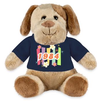 1984 Retro Flowers and Stripes - MiniFeet® Dog Helge - french navy - Front