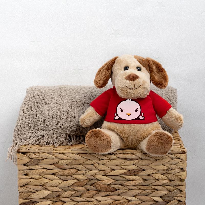 Vogel böse Mittelfinger zeigen Bad Boy hinter Zaun MiniFeet® Hund Helge
