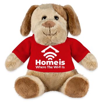 HOME IS WHERE THE WI FI IS (BRIGHT TEXT DESIGN) - MiniFeet® Dog Helge - red - Front