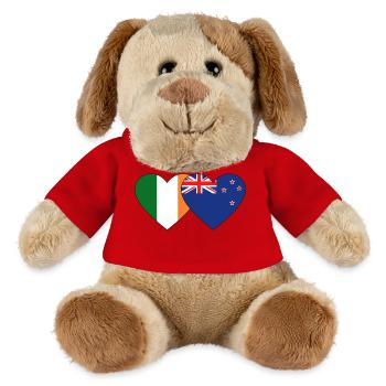 Irlande Nouvelle-Zélande Flag Heart - Chien en peluche Helge MiniFeet® - rouge - Devant