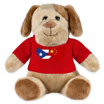 Drapeau du cœur de Cuba Chine - Chien en peluche Helge MiniFeet® - rouge - Devant